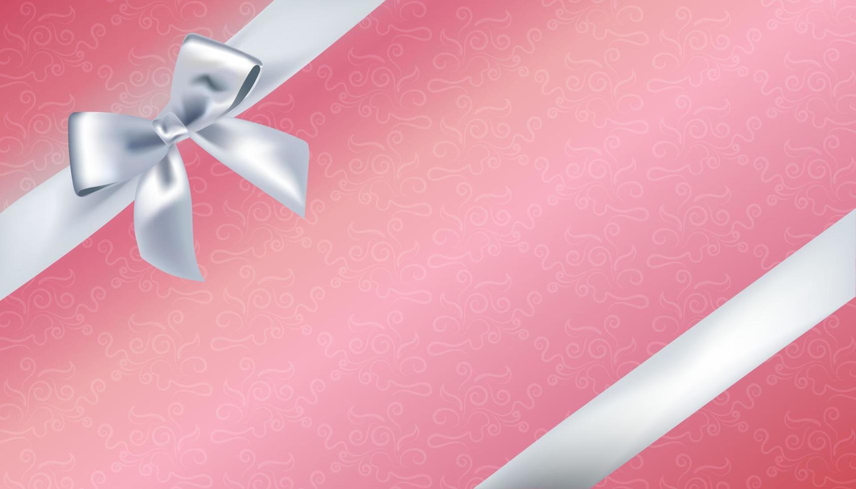 Silver Ribbon luxury old rose background vector