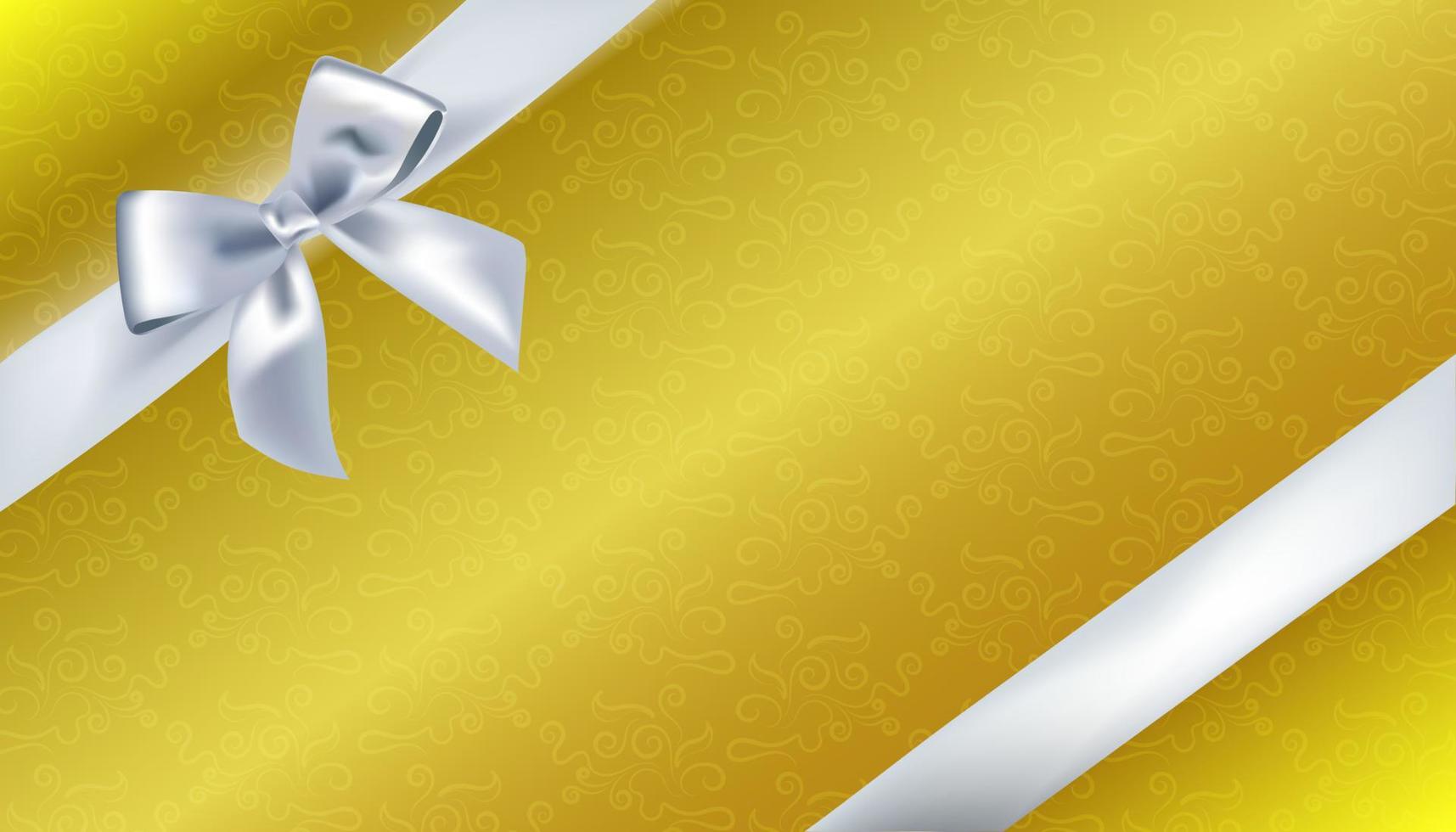 Silver Ribbon luxury golden background vector