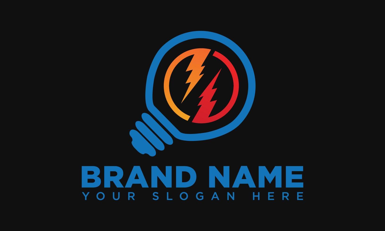Lightbulb logo or icon design. Lighting logo. Electric lamp logo. vector