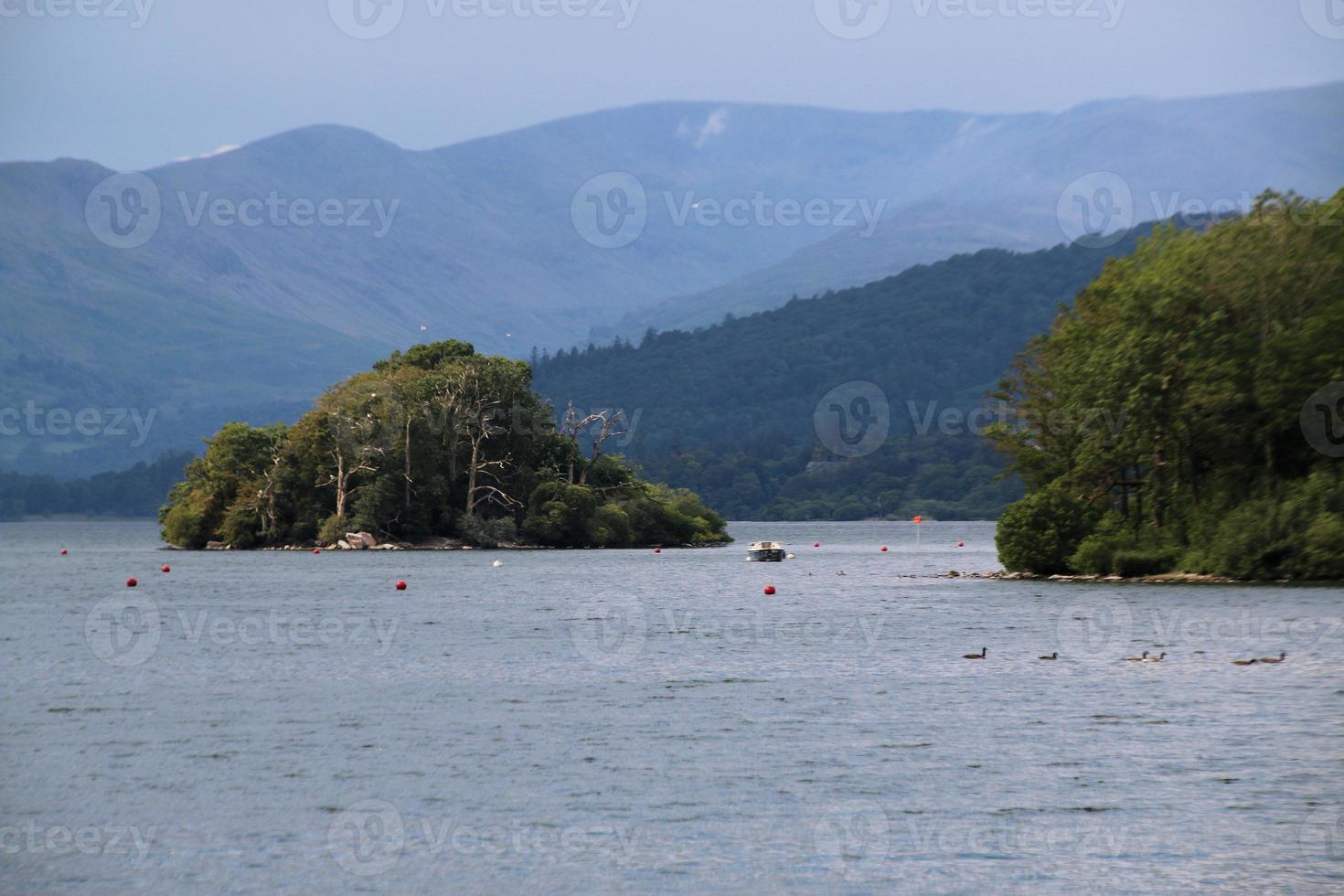 A view of Lake Windermere in the evening photo