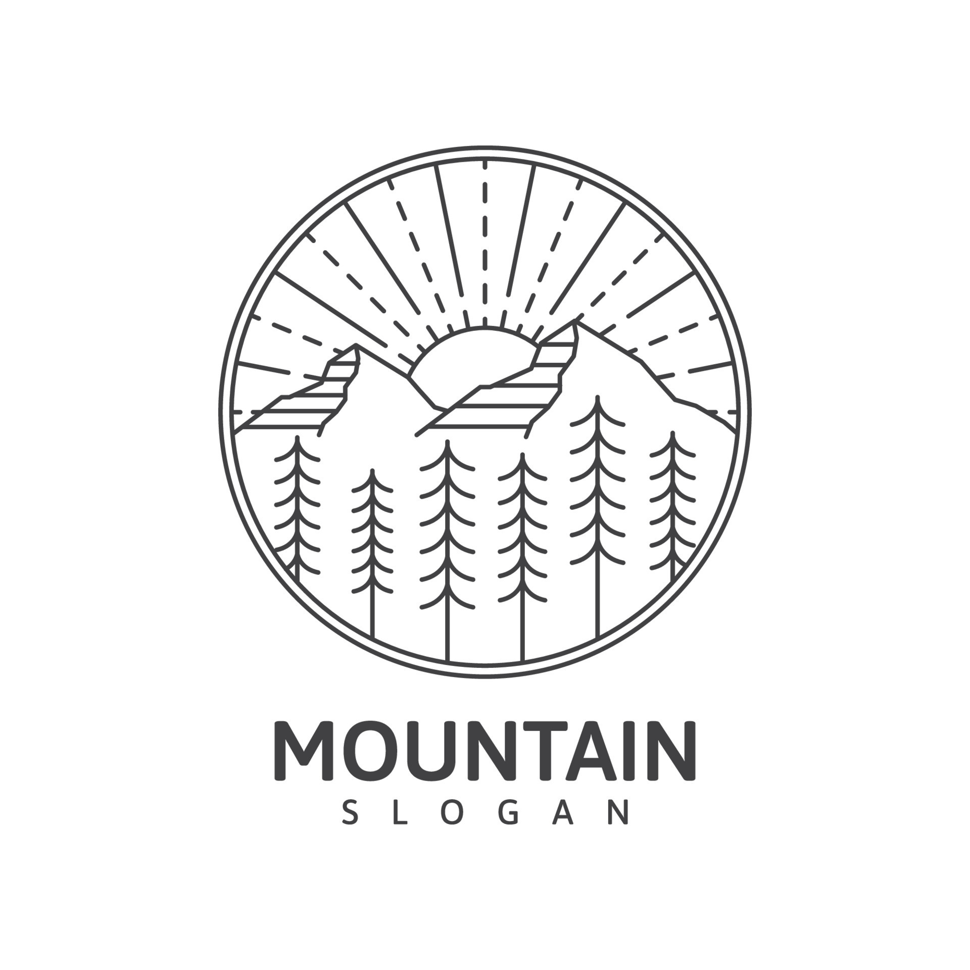 Mountain monoline outdoor nature vector 8732139 Vector Art at Vecteezy