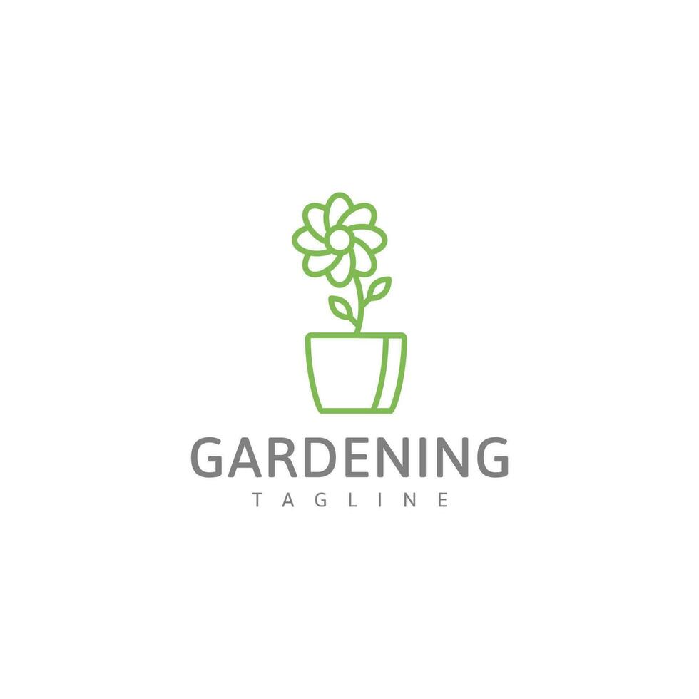 Gardening green logo vector