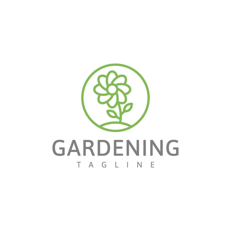 Gardening green logo vector