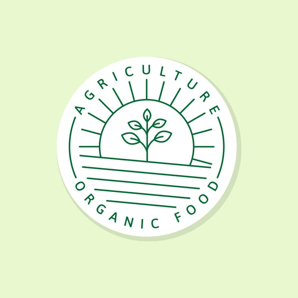 Agriculture organic food logo or illustration label, sticker vector