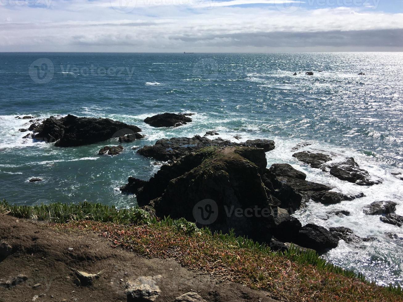 A view of the sea at Lizard Point in Cornwall photo