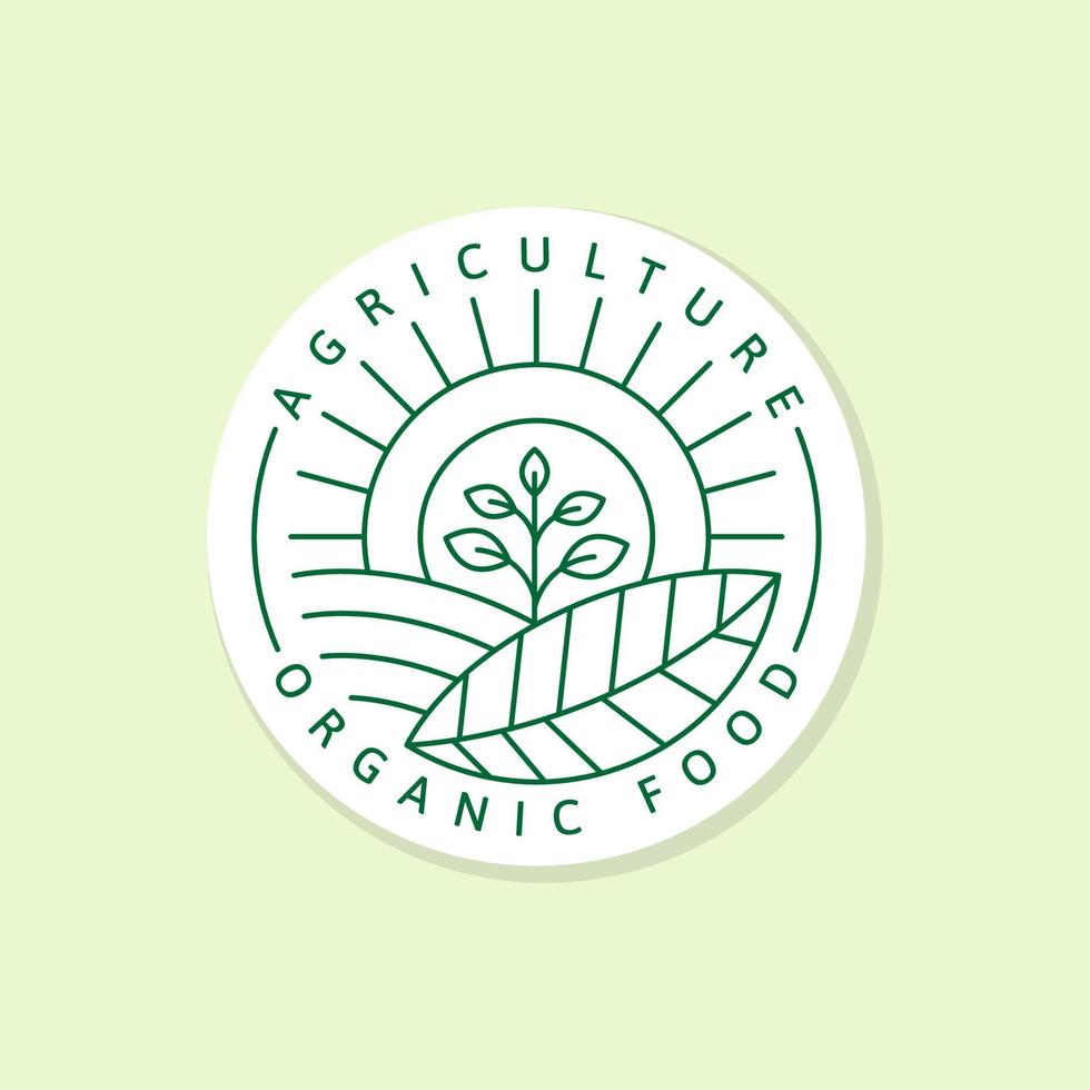 Agriculture organic food logo or illustration label, sticker vector