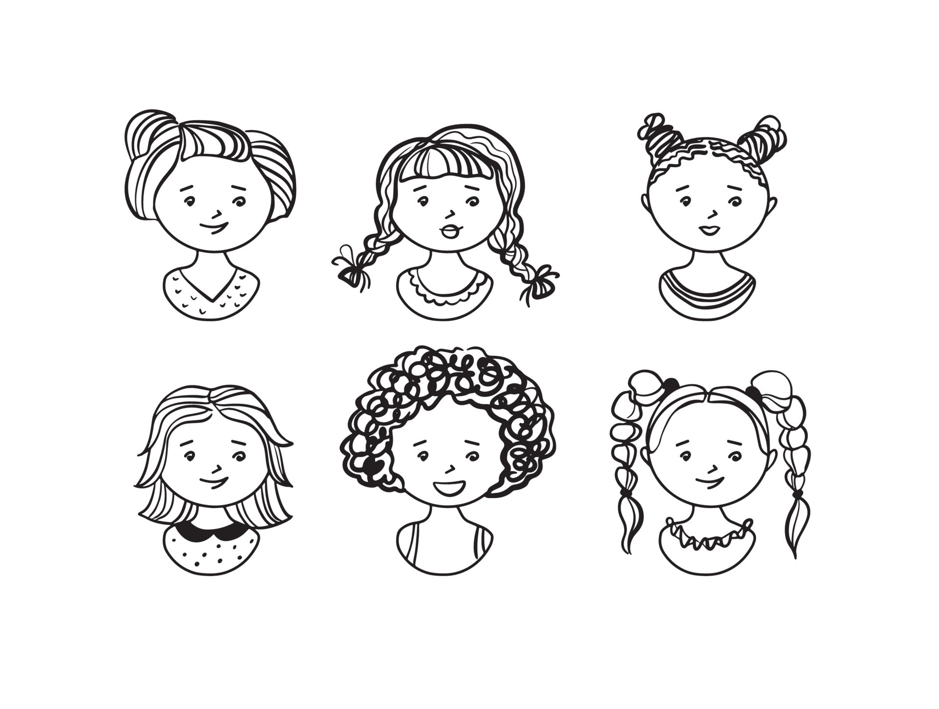 Little girl hair set. The face of a pretty girl. pretty haircut. hair salon and trendy hairstyle. Vector icon set isolated 8732301 Vector Art at Vecteezy Little girl hair set. The face of a pretty girl. pretty haircut. hair salon and trendy hairstyle. Vector icon set isolated 8732301 Vector Art at Vecteezy