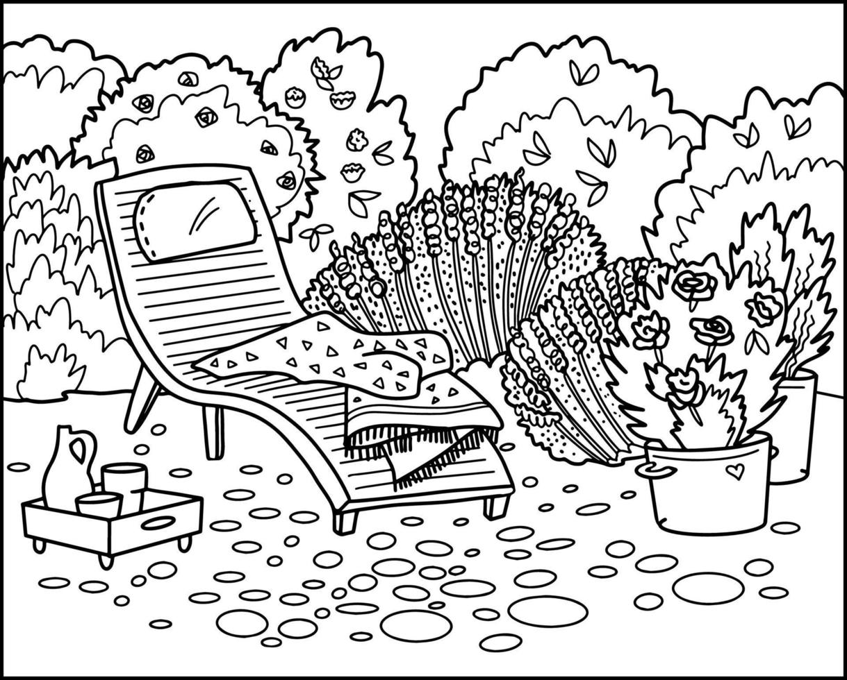 plants flowers in the garden, coloring bookVector art line background. vector