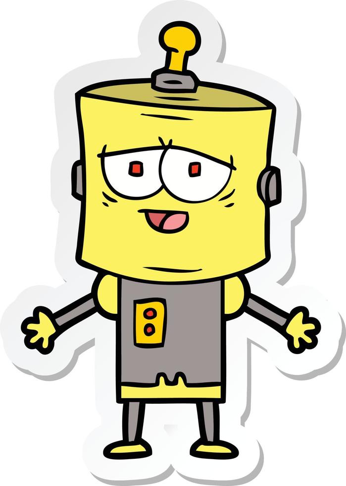 pegatina de un robot de dibujos animados vector