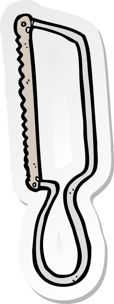 sticker of a cartoon hacksaw vector