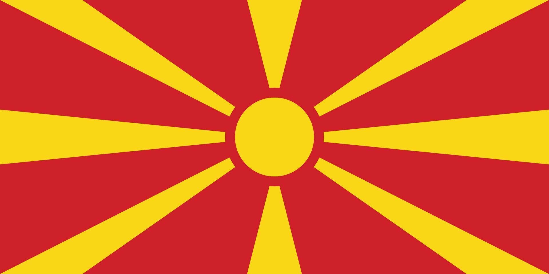Flat Illustration of North Macedonia flag vector