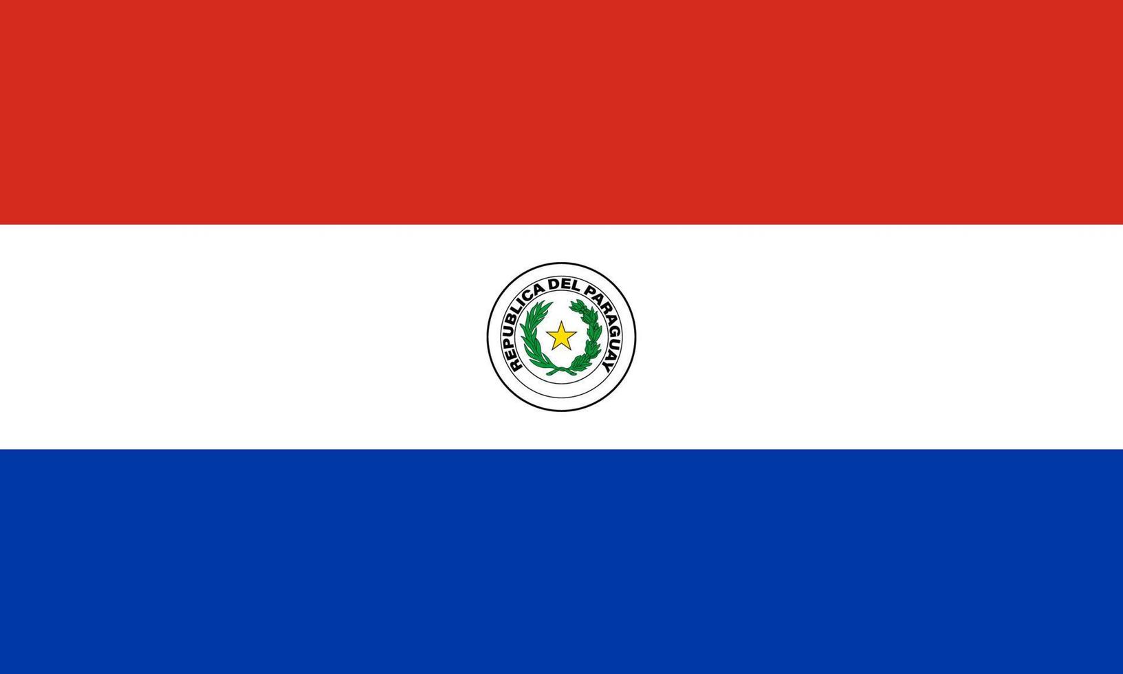 ilustración plana de la bandera de paraguay vector