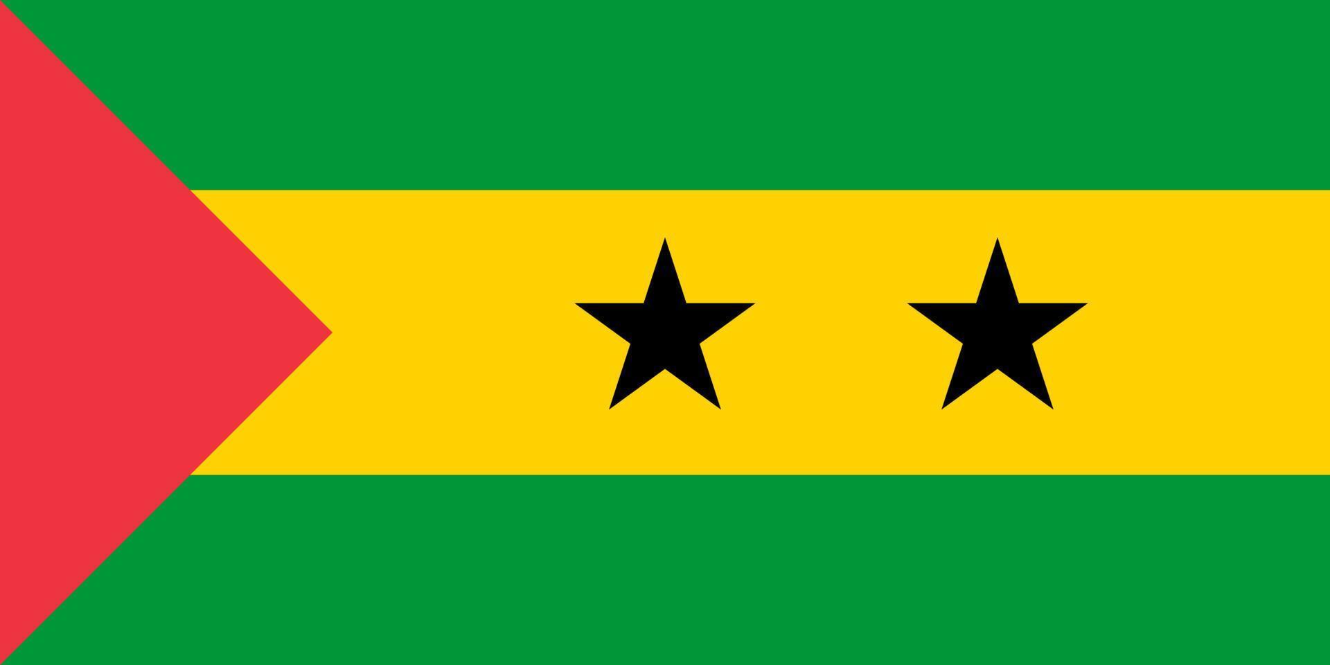 Flat Illustration of Sao Tome and Principe flag vector