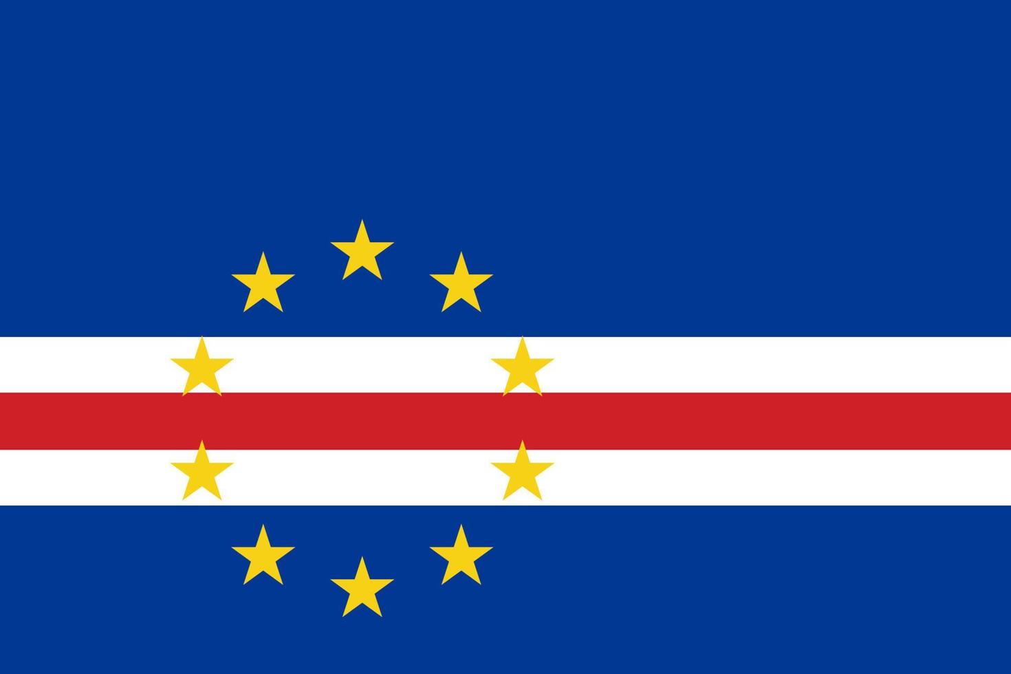 ilustración plana de la bandera de cabo verde vector