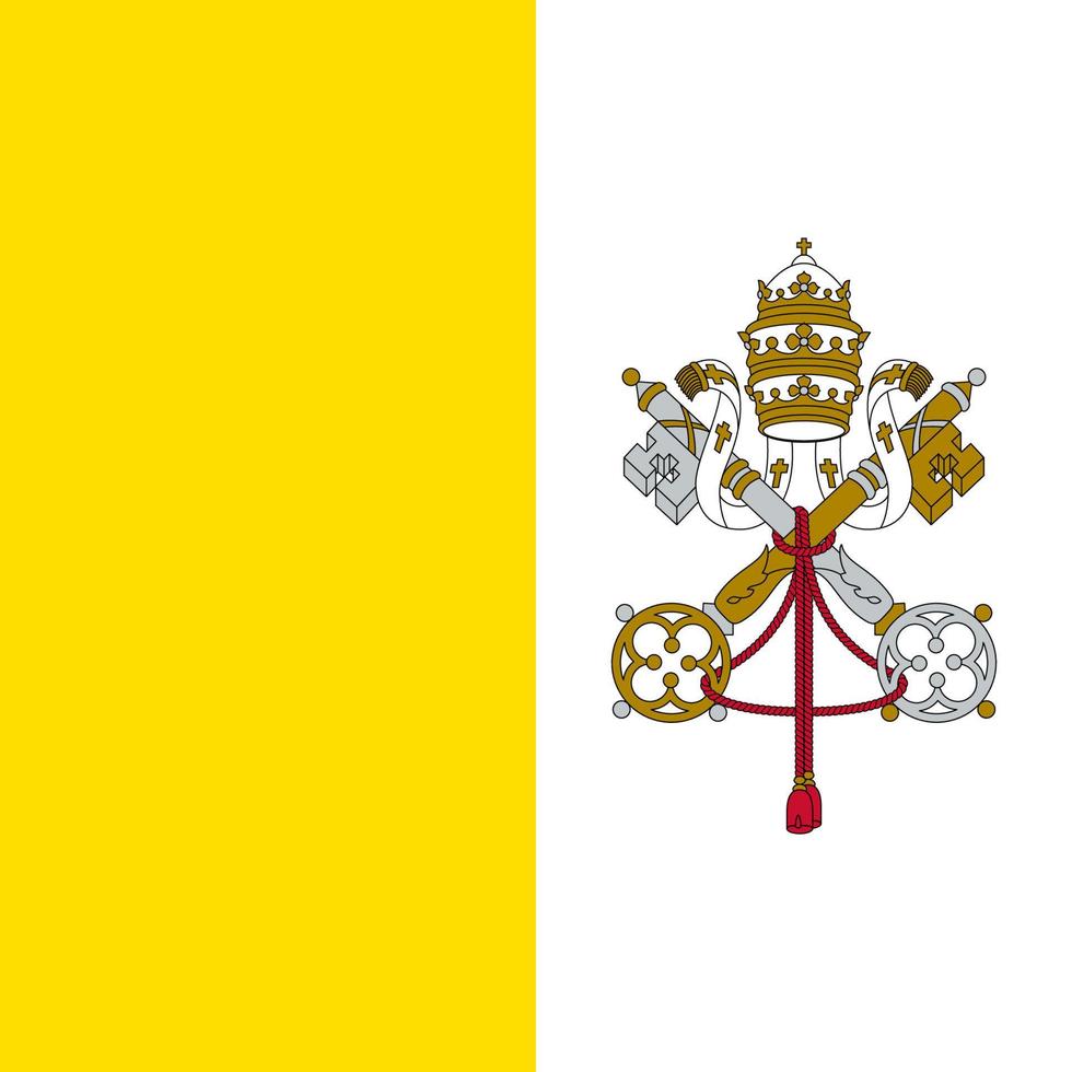 ilustración plana de la ciudad del vaticano o la bandera de la santa sede vector