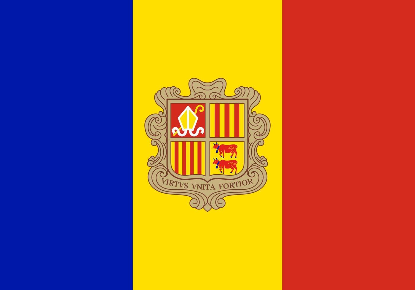 Flat Illustration of Andorra flag vector