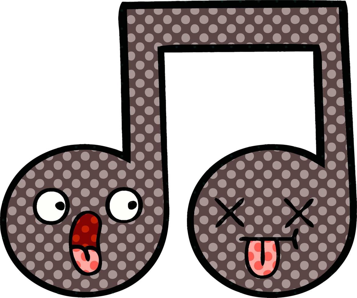 comic book style cartoon musical note vector