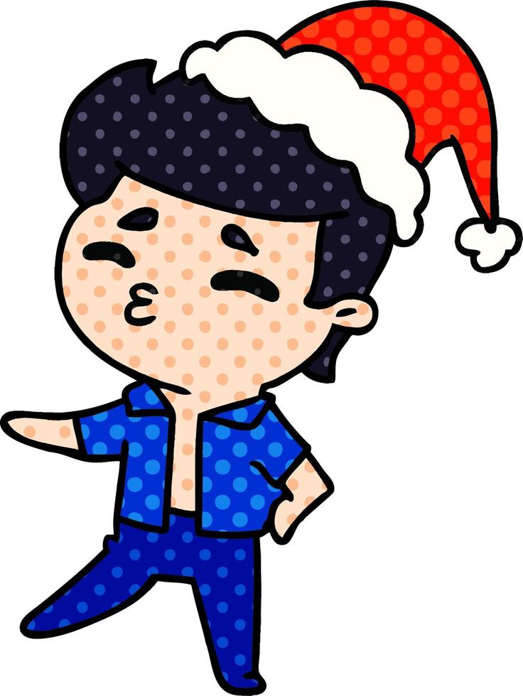 dibujos animados de navidad de kawaii boy vector