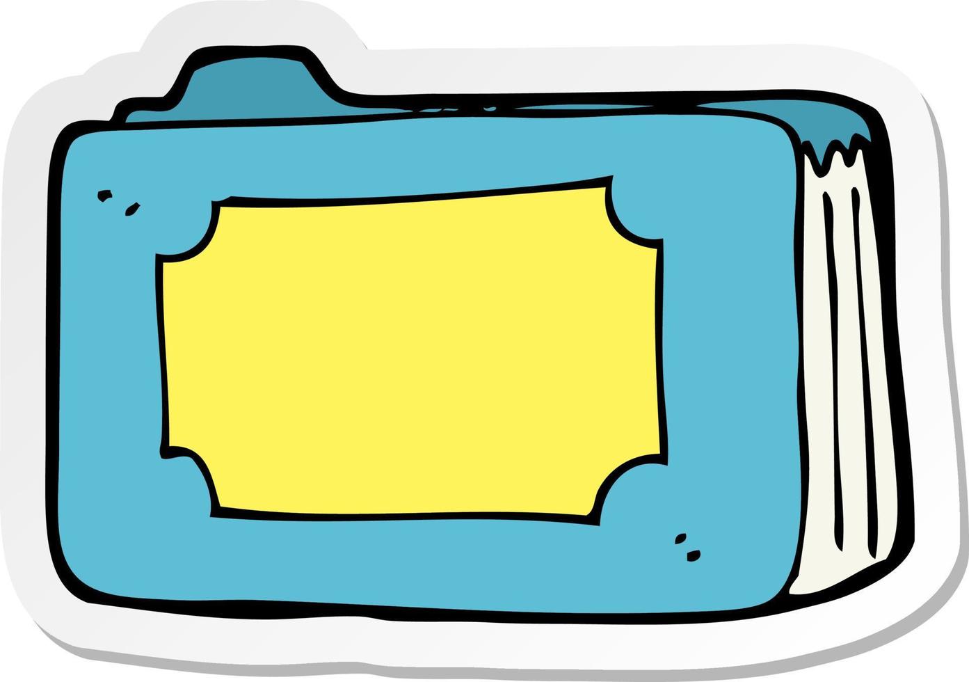 sticker of a cartoon pink business folder vector