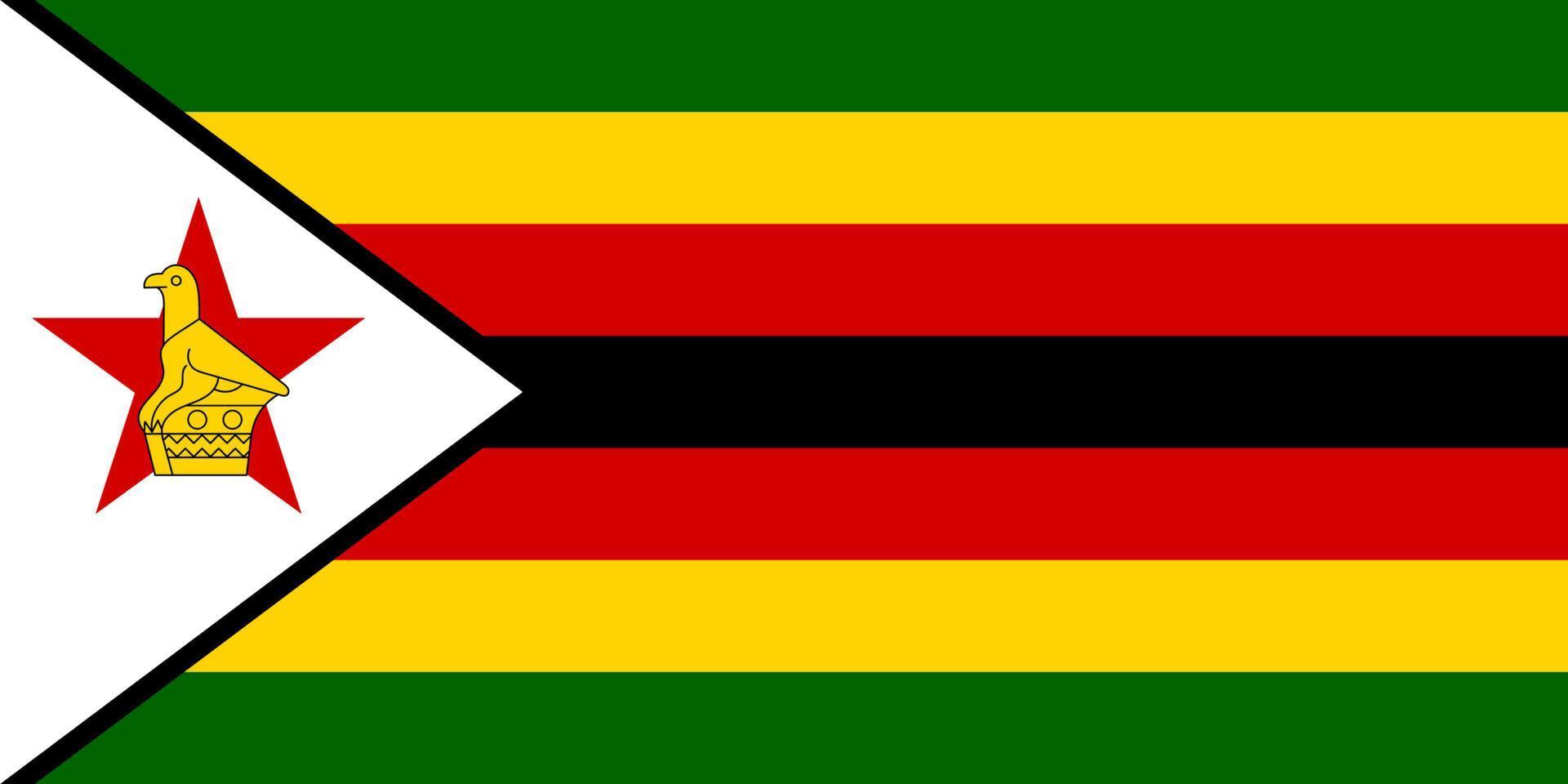 ilustración plana de la bandera de zimbabwe vector