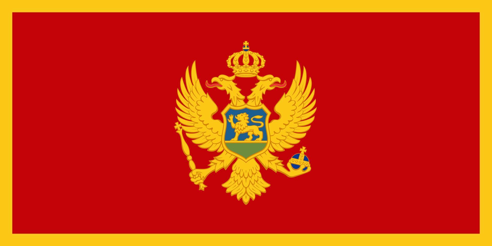 ilustración plana de la bandera de montenegro vector