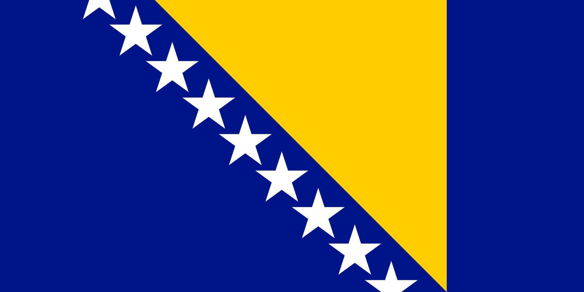 ilustración plana de la bandera de bosnia y herzegovina vector