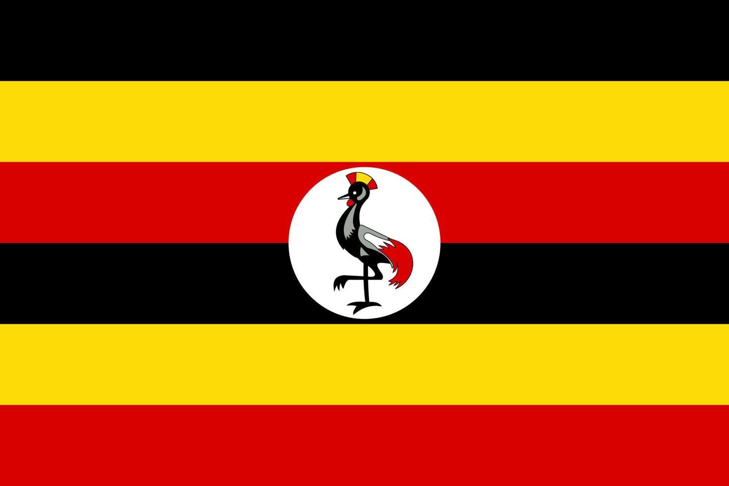 ilustración plana de la bandera de uganda vector