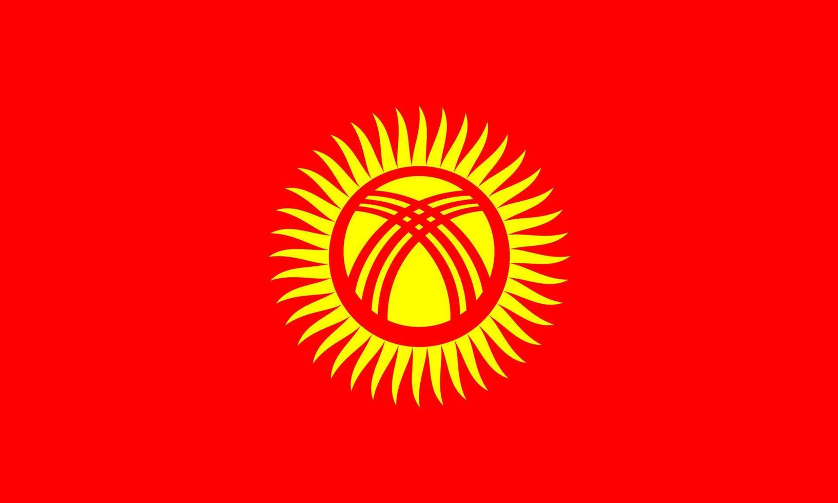 Flat Illustration of Kyrgyzstan flag vector