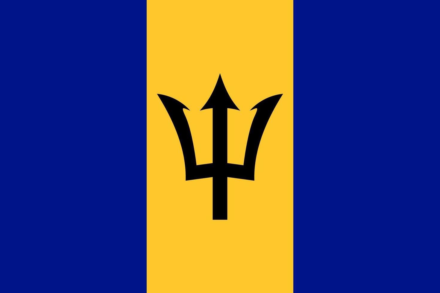 Flat Illustration of Barbados flag vector