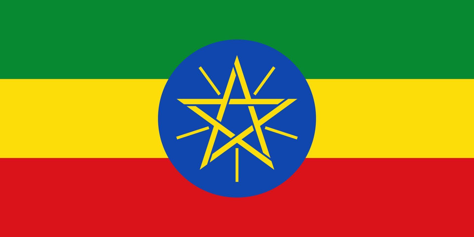 Flat Illustration of ethiopia flag vector