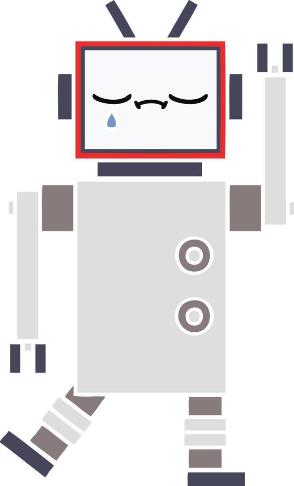 robot de dibujos animados retro de color plano vector