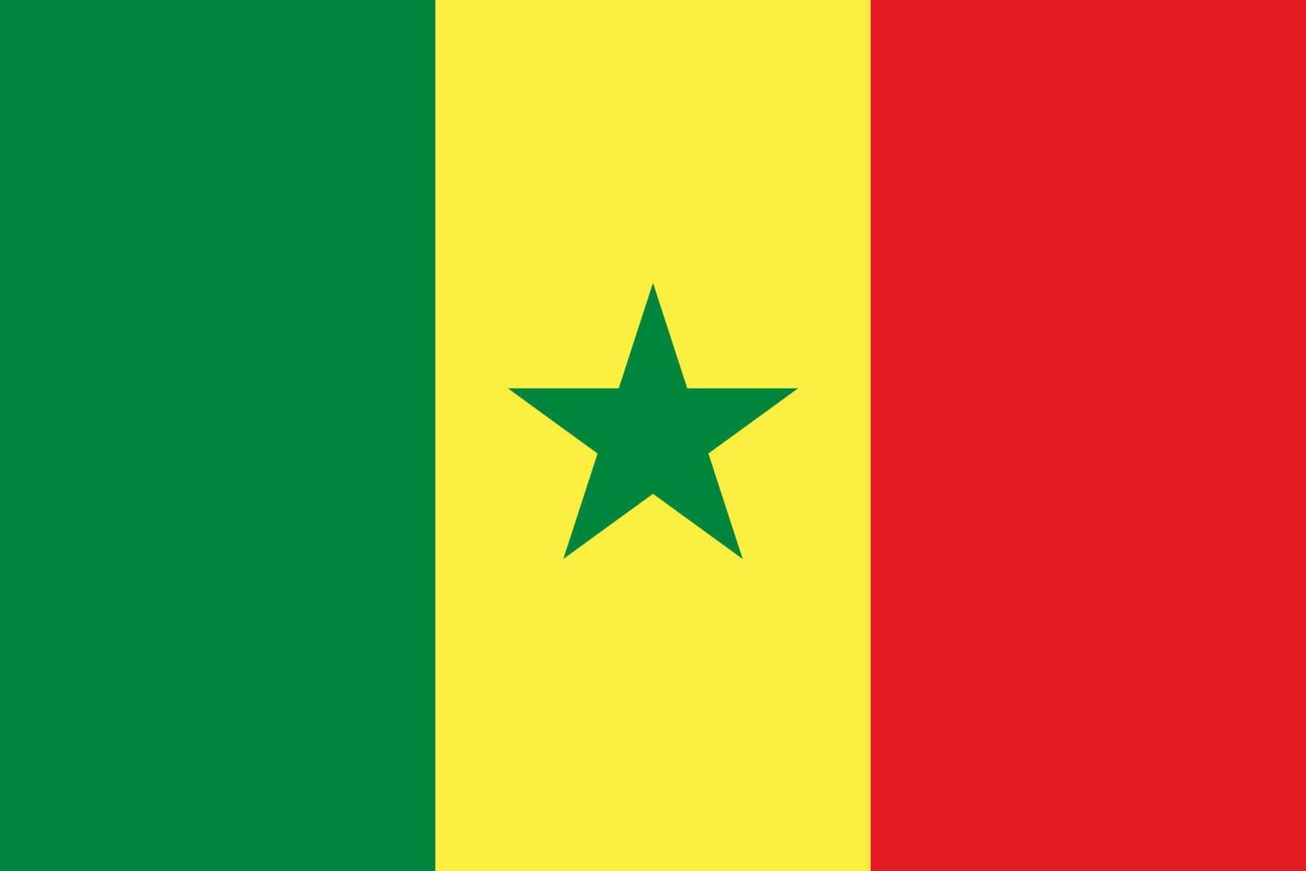 ilustración plana de la bandera de senegal vector