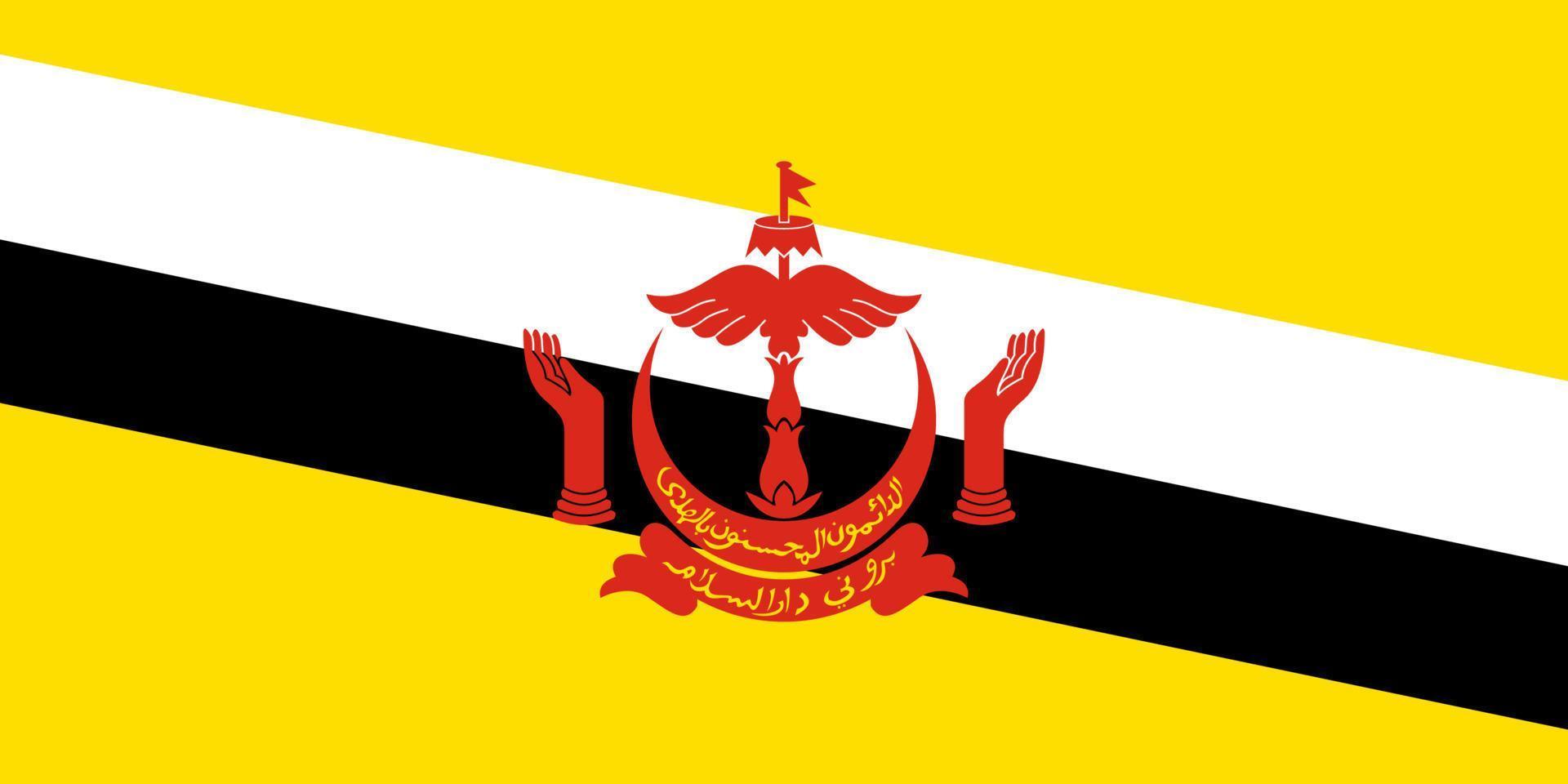 ilustración plana de la bandera de brunei vector