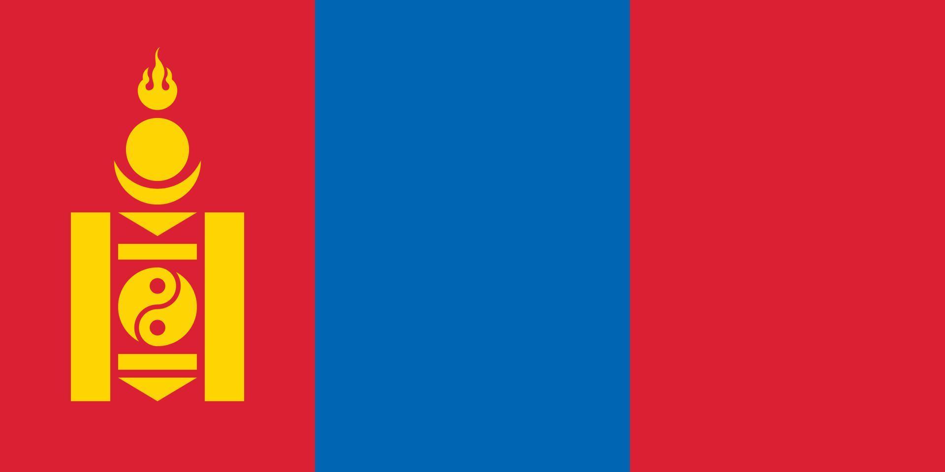 Flat Illustration of Mongolia flag vector