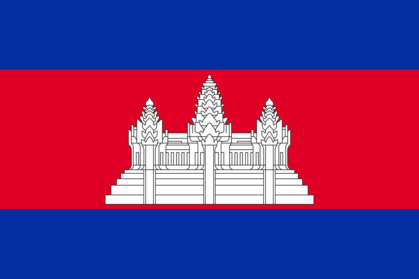 Flat Illustration of Cambodia flag vector