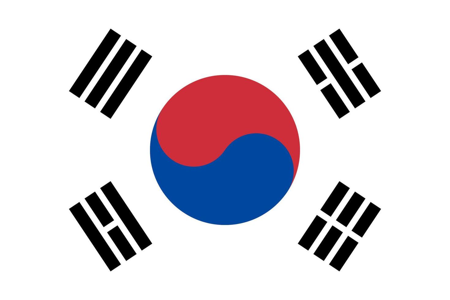 Flat Illustration of South Korea flag vector
