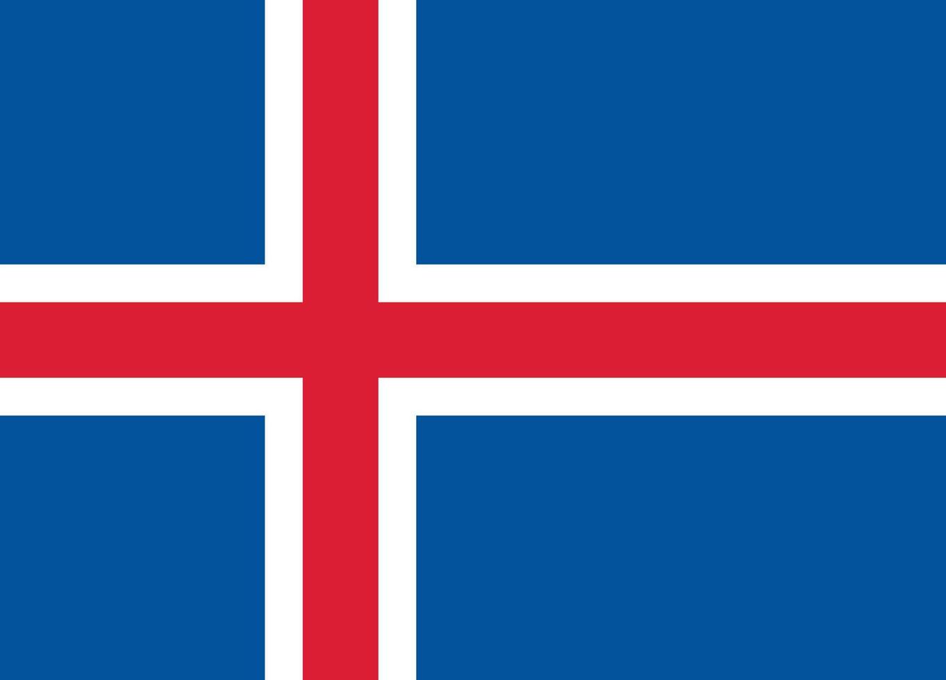 Flat Illustration of Iceland flag vector