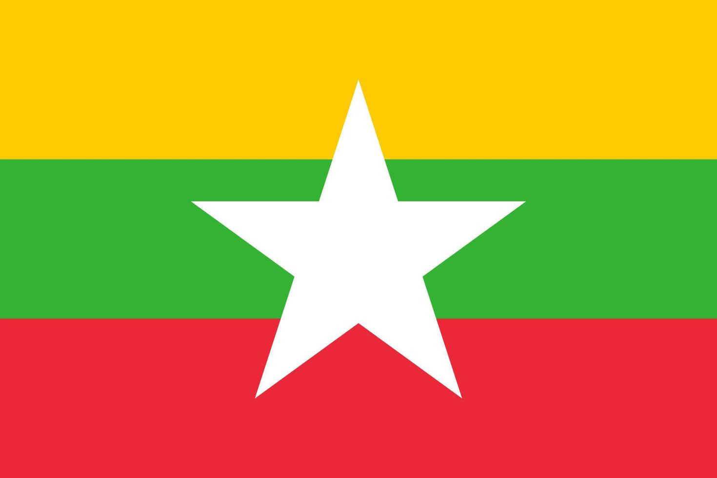 Flat Illustration of Myanmar flag vector