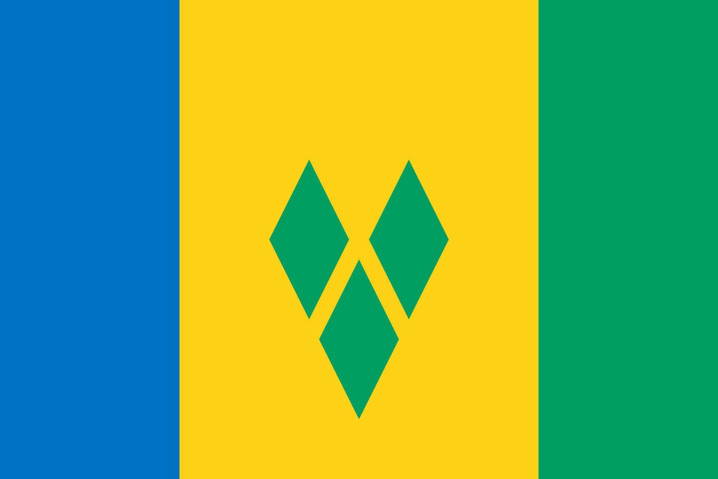 Flat Illustration of Saint Vincent and the Grenadines flag vector