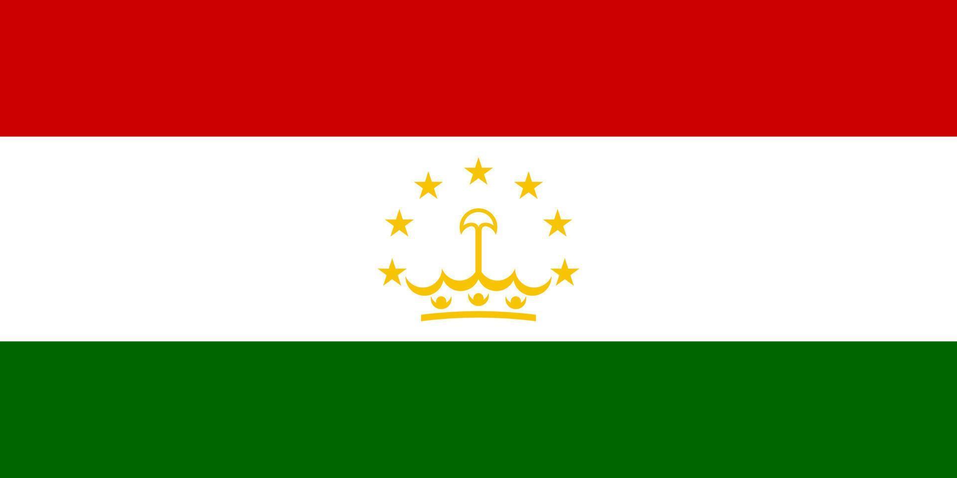 Flat Illustration of Tajikistan flag vector