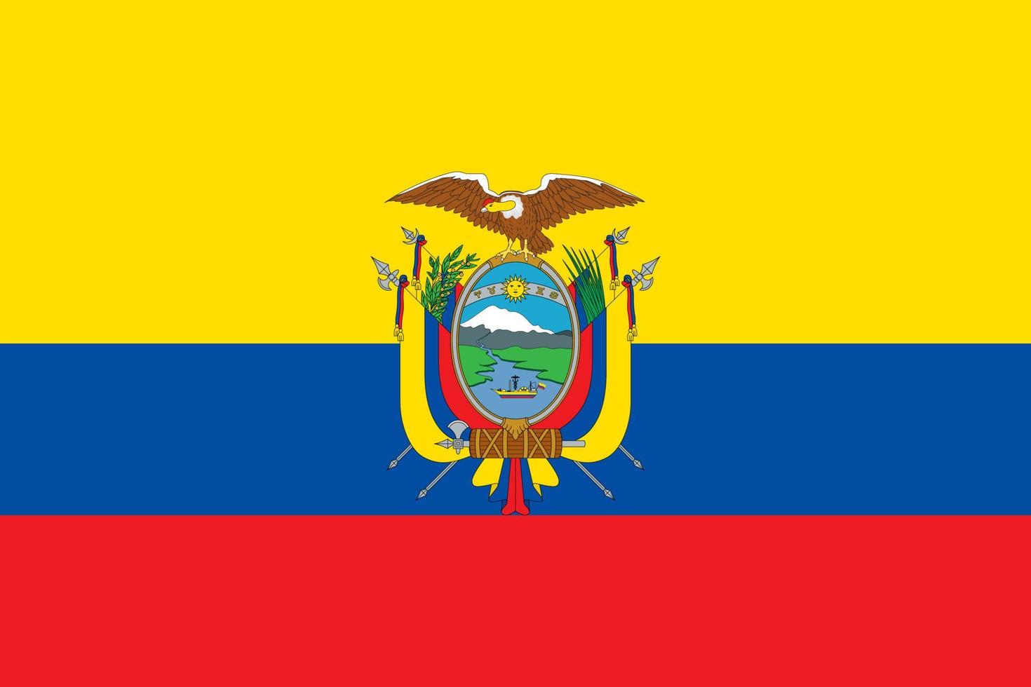 Flat Illustration of Ecuador flag vector
