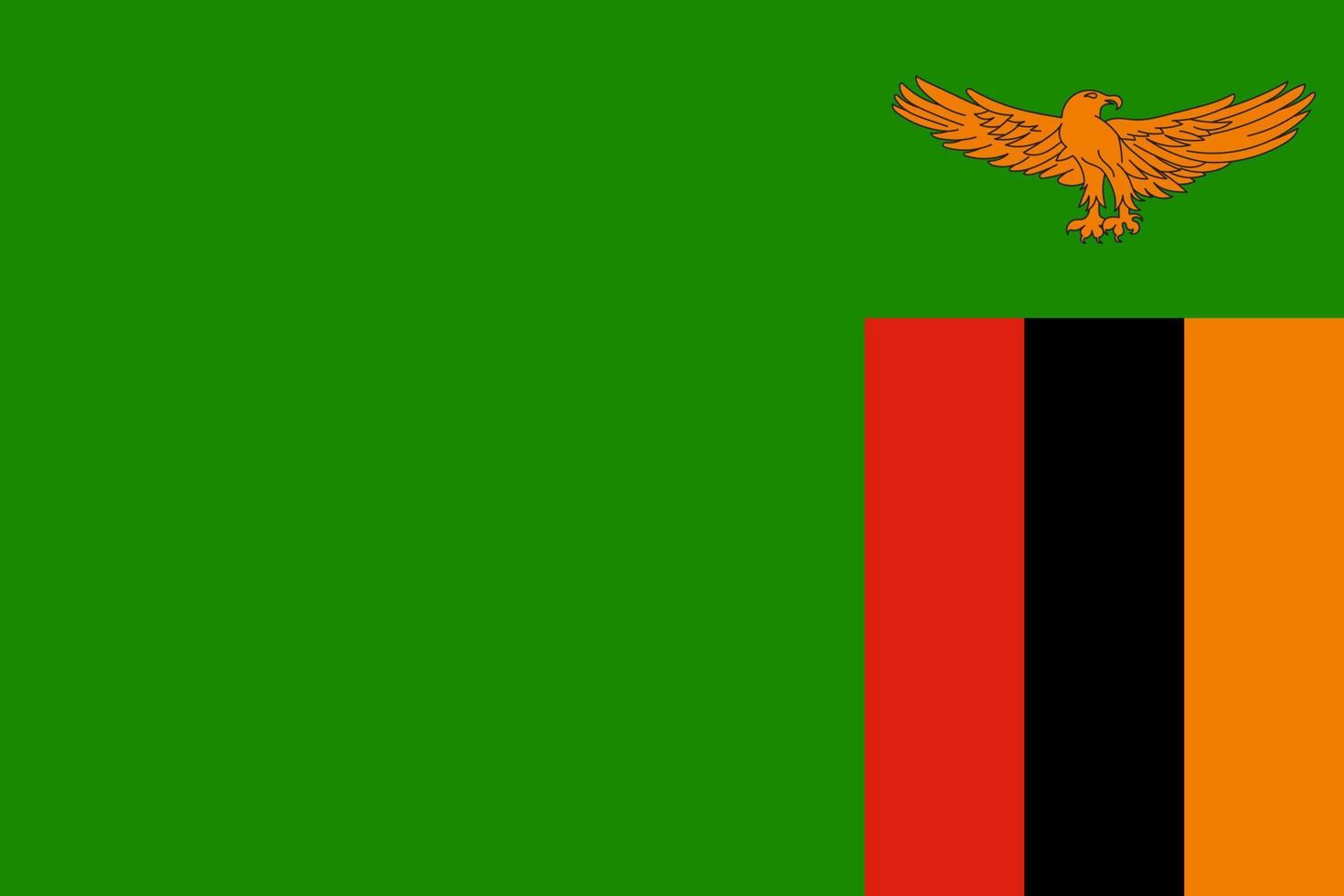 Flat Illustration of Zambia flag vector