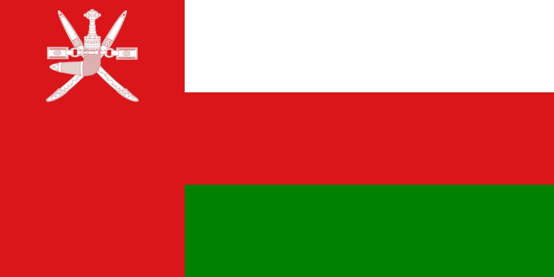 Flat Illustration of Oman flag vector