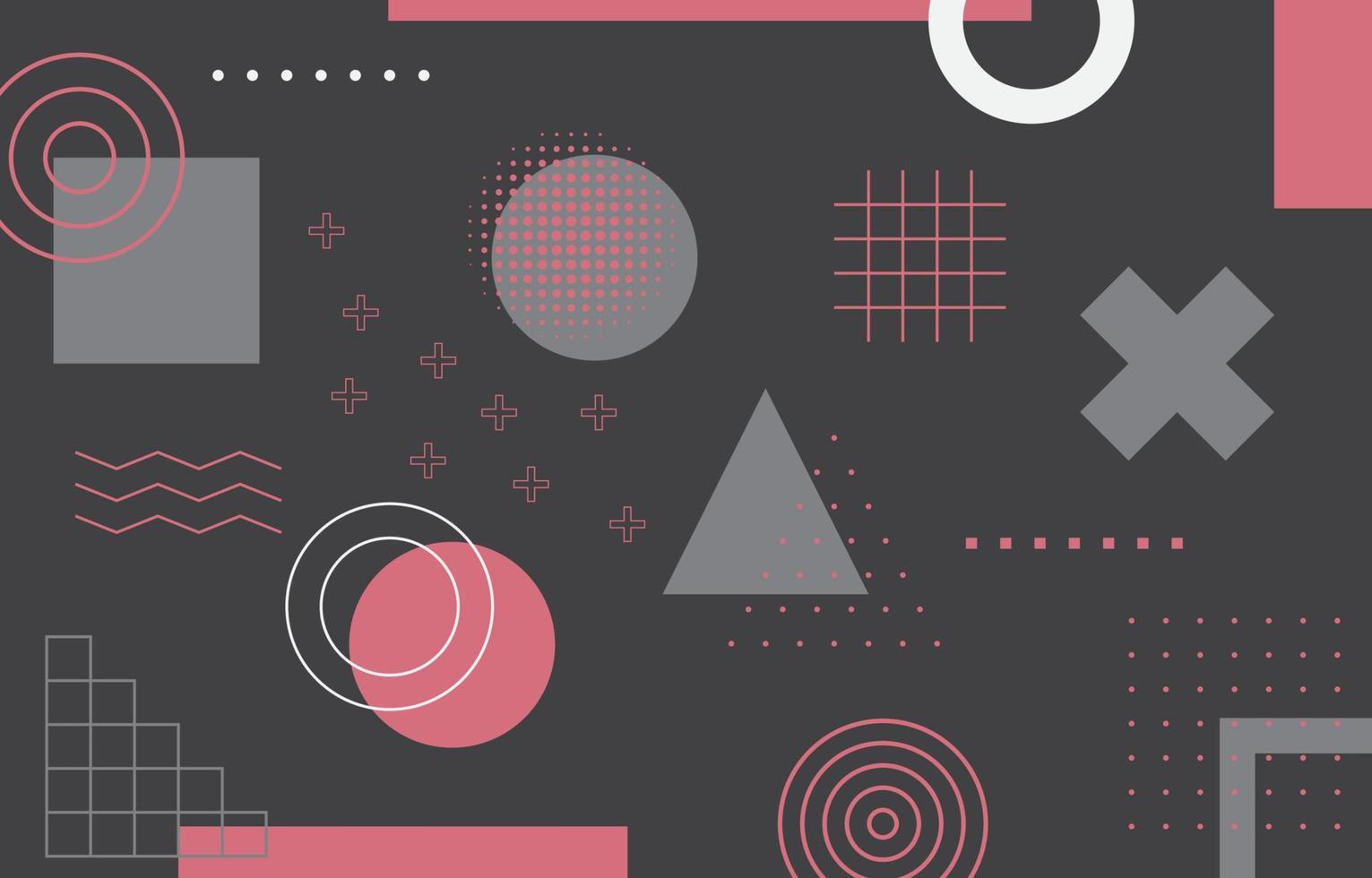 flat geometric decorative memphis background vector