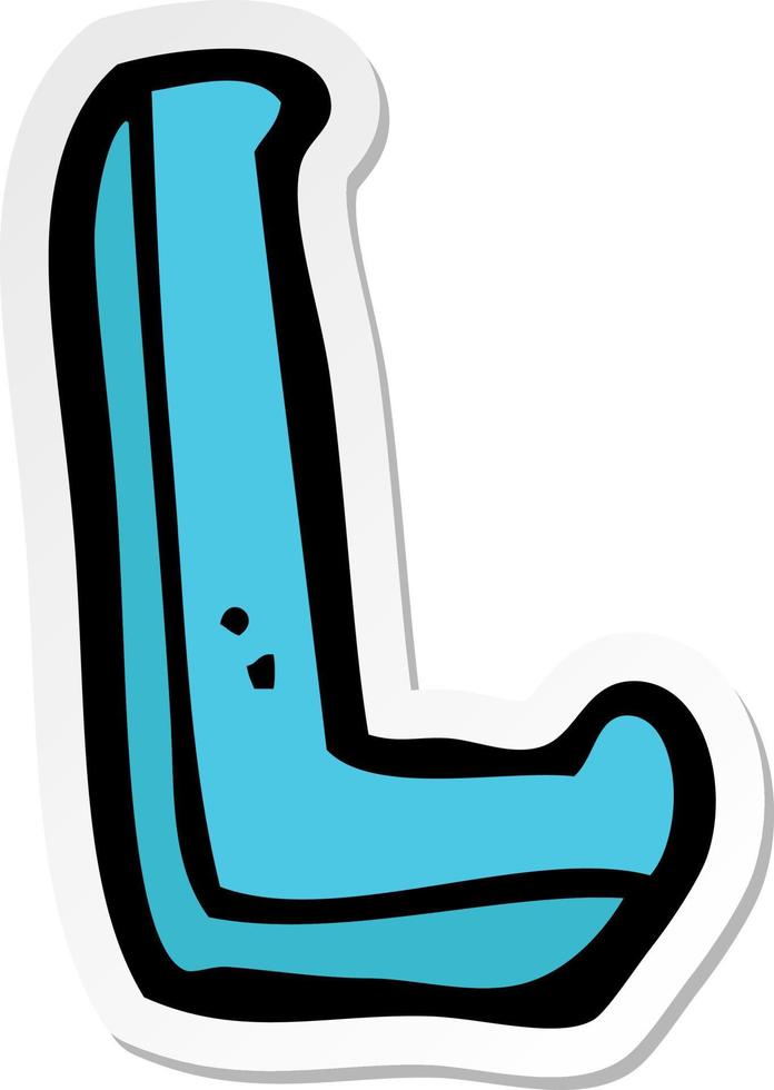 sticker of a cartoon letter L vector