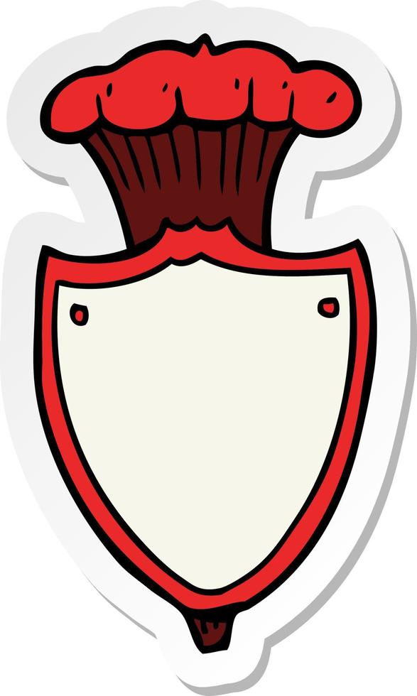 sticker of a cartoon heraldic shield vector