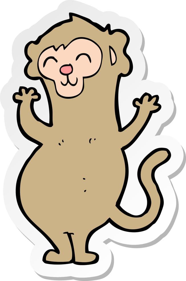 sticker of a cartoon monkey vector