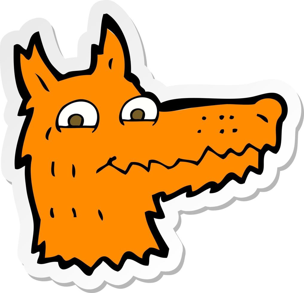 sticker of a cartoon fox head vector