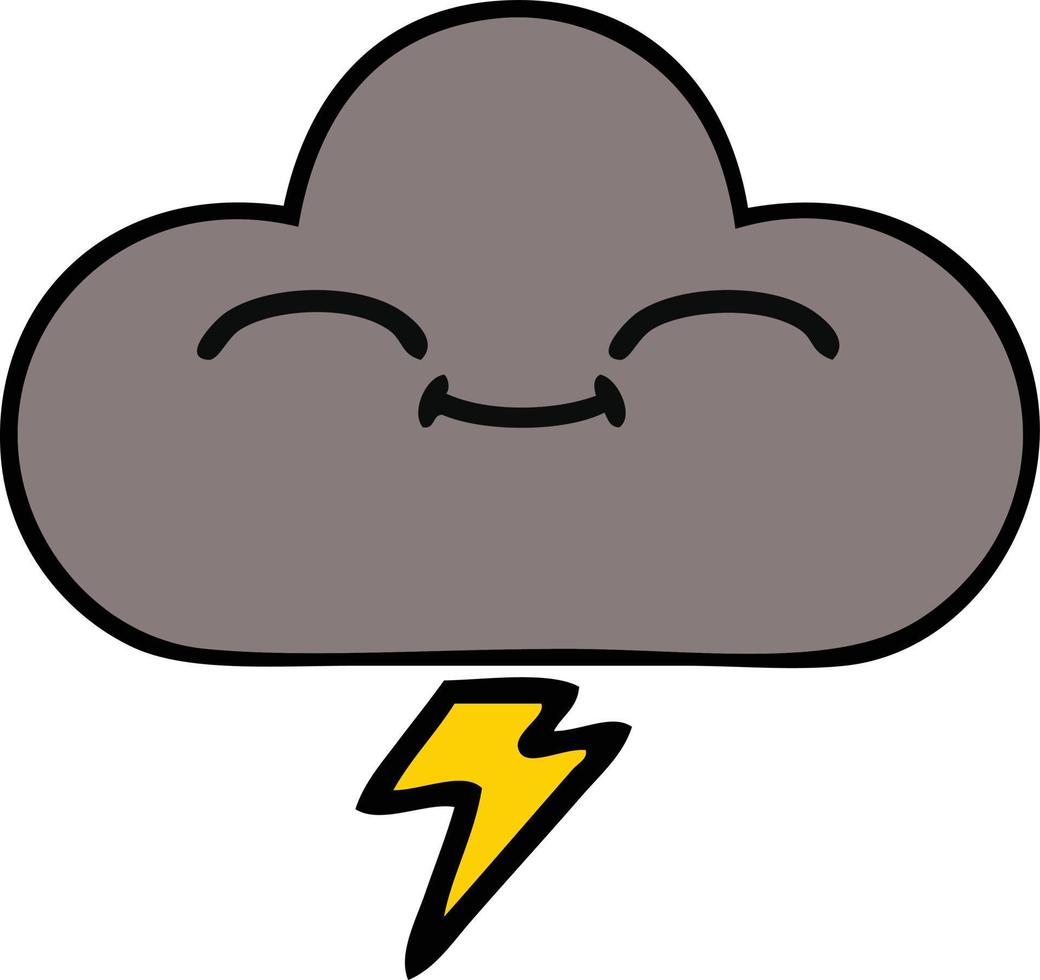 linda nube de tormenta de dibujos animados vector