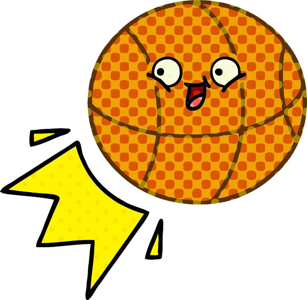 comic book style cartoon basketball vector